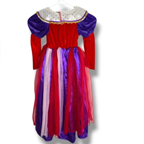 Queen of Hearts Costume Alice Wonderland Red Purple Gold Cracker Barrel Girl 4/5 - Picture 9 of 16